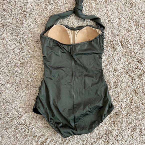 Olive green one piece swimsuit - Picture 2 of 2